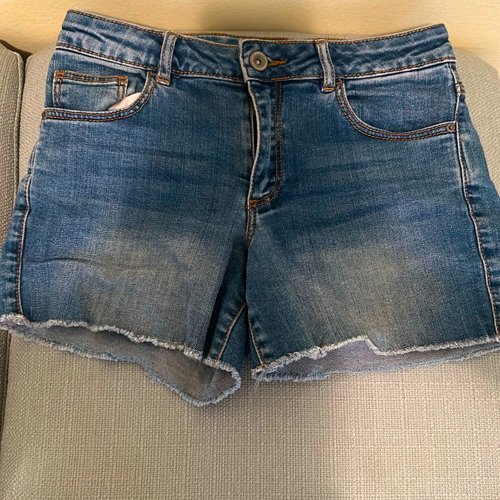 Zara girls , Blue Acid Washed Shorts , Denim Collection